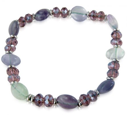 Crystal Button Bracelet Fluorite