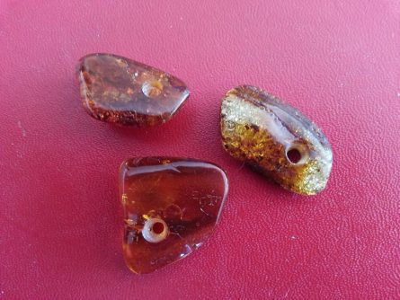 amber pieces with hole for chain