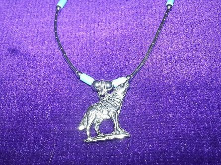 wolf necklace new close up