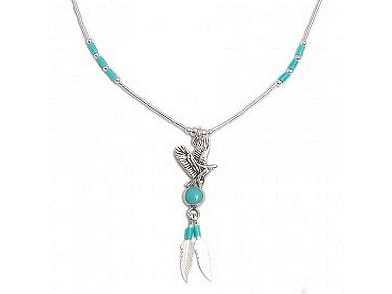 Eagle and Turquoise Necklace - Heaven 2 Earth Healing