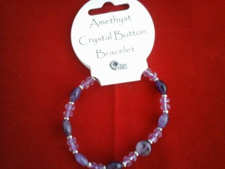 Crystal Button Bracelet Amethyst