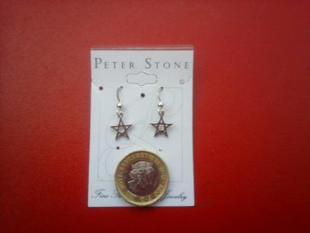 Pentacle hanging earring