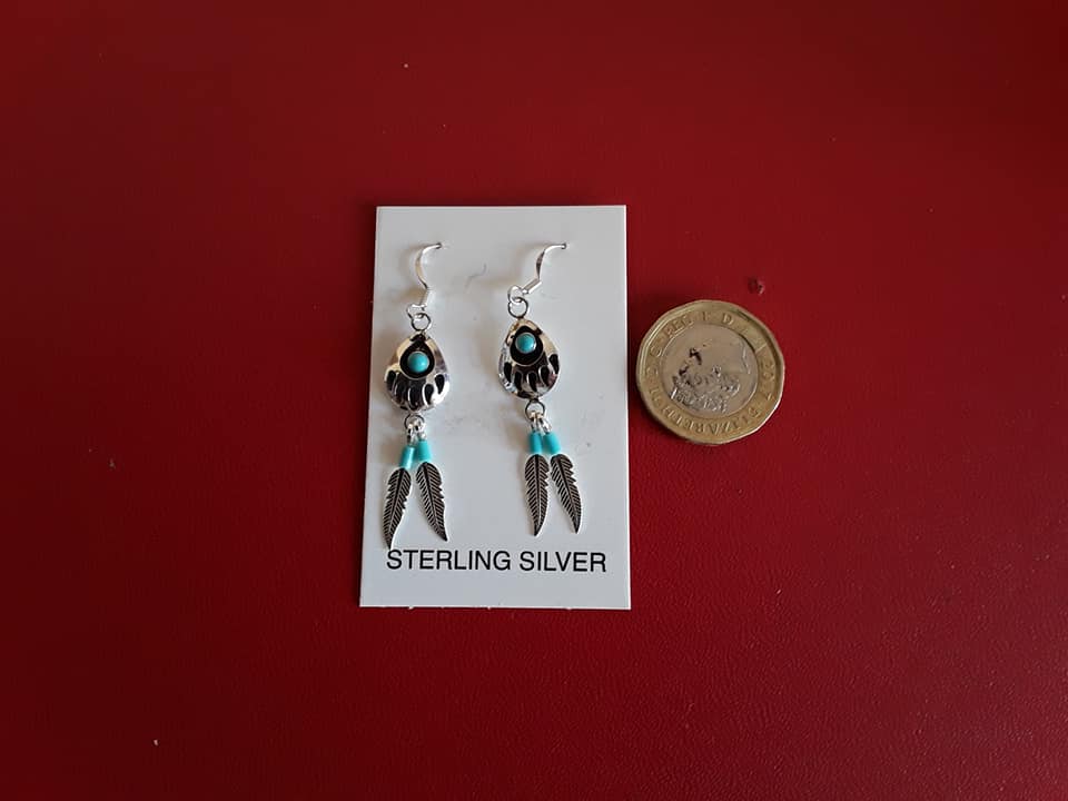 Turquoise bear sale earrings