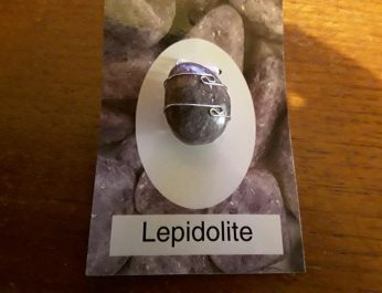 Wire wrapped Lepidolite pendant 2