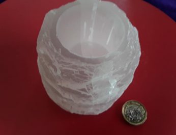 Selenite Mountain Candle Holder 2