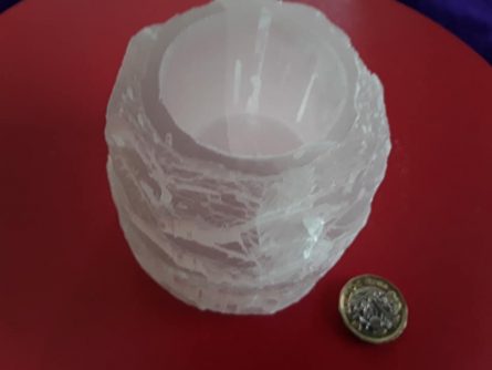 Selenite Mountain Candle Holder 2