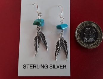 feathers and turquoise earrings 3