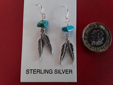 feathers and turquoise earrings 3