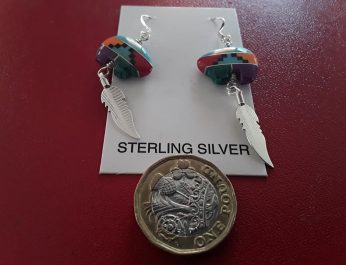 Coloured Zuni Bear Earrings