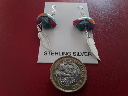 Coloured Zuni Bear Earrings