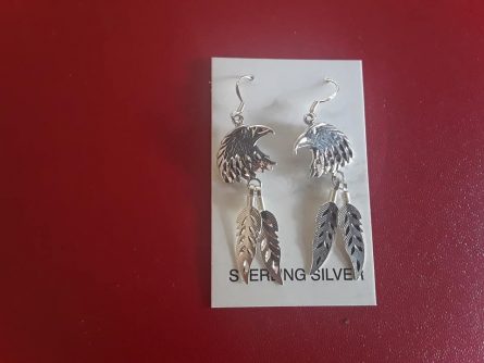 Eagle Head and Feathers Earrings 3