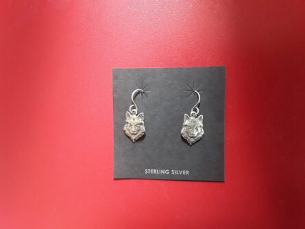 Wolf head earrings 1