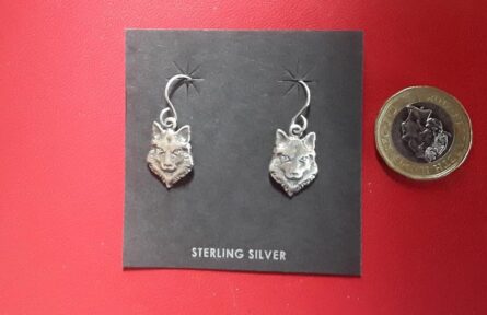 Wolf head earrings 2