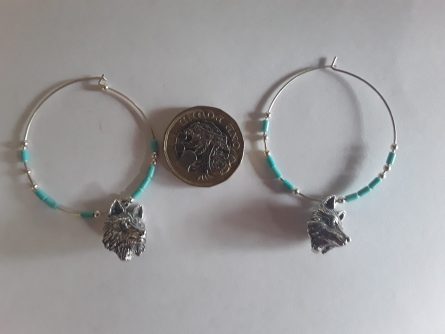 Wolf large hoop earrings 1