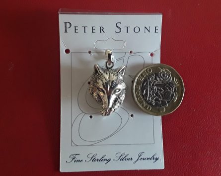 Single Silver Wolf Pendant P Stone TP818 3