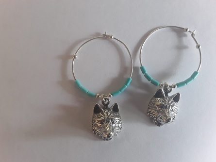 Wolf small hoop earrings 2