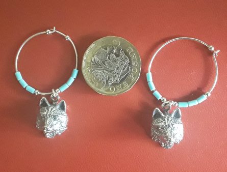 Wolf small hoop earrings 3