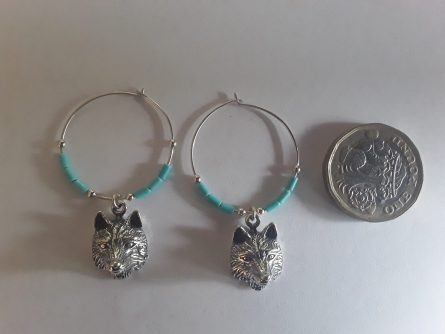 Wolf small hoop earrings 4