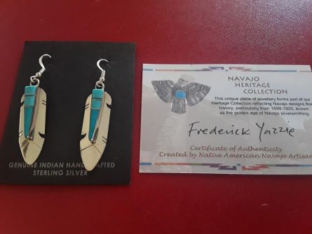 Feather earrings F Yazzie 2