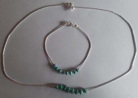 8 turquoise nugget necklace and bracelet