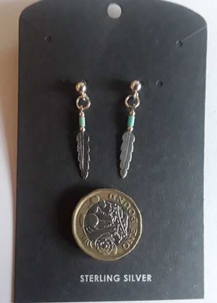 Silver feather earrings